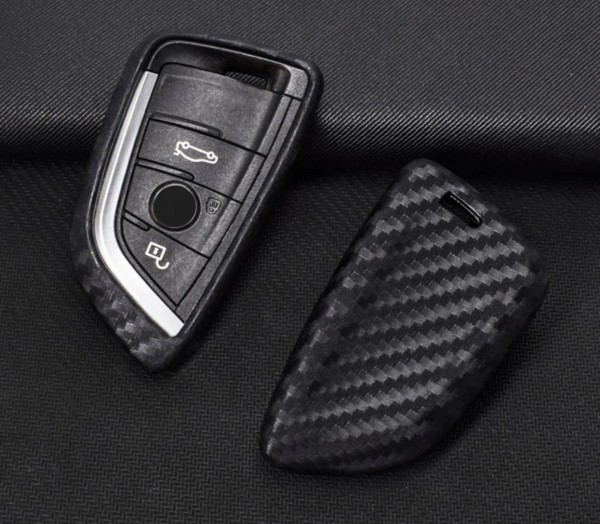 Schlüssel Gummi Cover Schlüsselhülle Carbon Optik Geeignet Für BMW X1 X5 X6  5er Serie ab 2014 online kaufen bei FFZ Parts oder Carstyler Der  Kofferraumschutz für Dein Auto